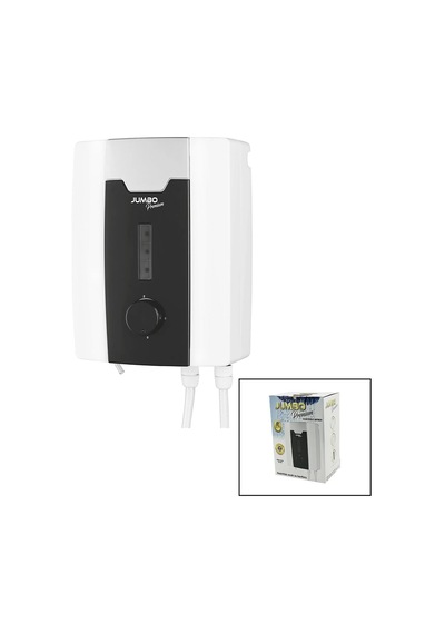 Jumbo Premium Beyaz Su Isıtıcı Elektrikli Şofben Duş Başlık 7 Emniyet Termostat 3 Kademeli 8000w 54