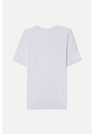 Mudo Erkek Erkek Beyaz Bisiklet Yaka T-shirt 1272557