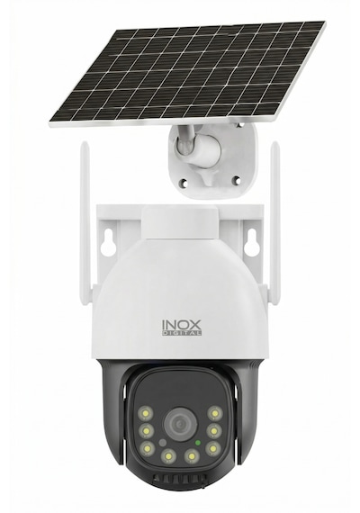 Inox-x21 4g Sım Kartlı Tek Lensli Solar Güneş Enerjili Güvenlik Kamerası - Black Light Gece Renkli Dış Mekan Kamera
