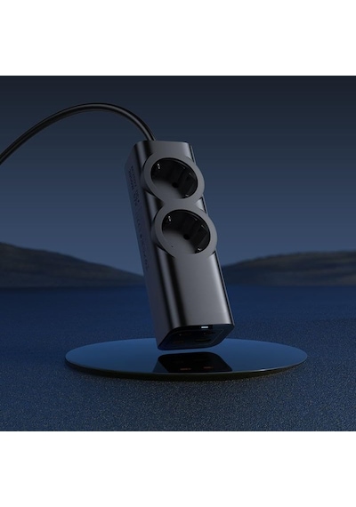 2 Li Akım Korumalı Çoklu Priz 4 Usb Çıkışlı 2200w Hızlı Şarj Destekli Kompakt Tasarım Siyah 1 - 3 M