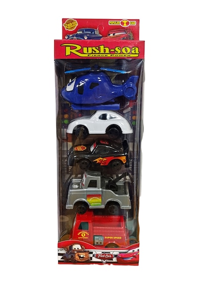 Cars Şimşek Mcqueen 5'li Sürtmeli Araba Seti Mater İtfaiye Karışık