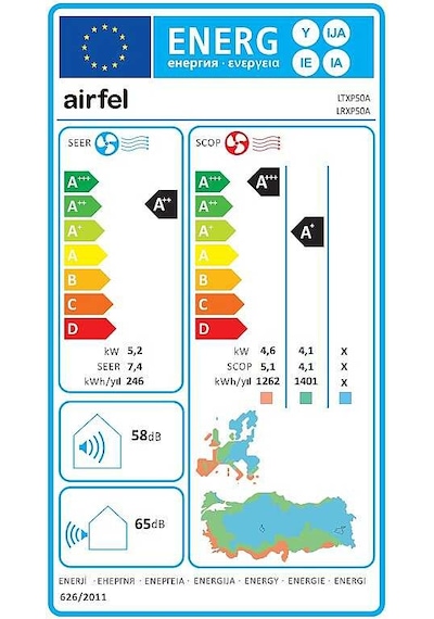 Airfel Vista LTXP50A 18.000 Btu A++ Inverter Klima