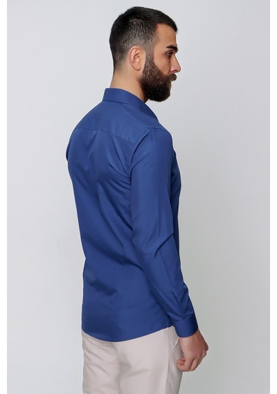 Efor Gk 636 İndigo Klasik Gömlek Indigo