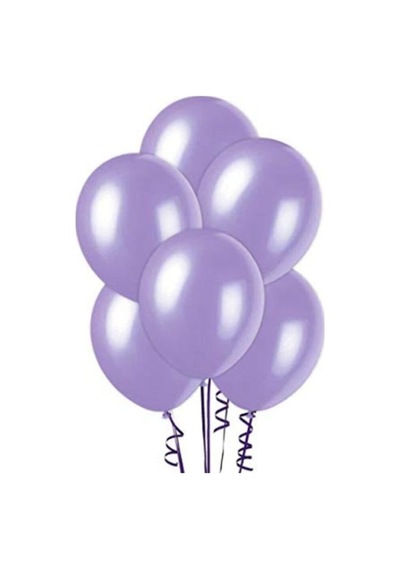 Metalik Mor Balon 100 Adet Karışık Çok Renkli