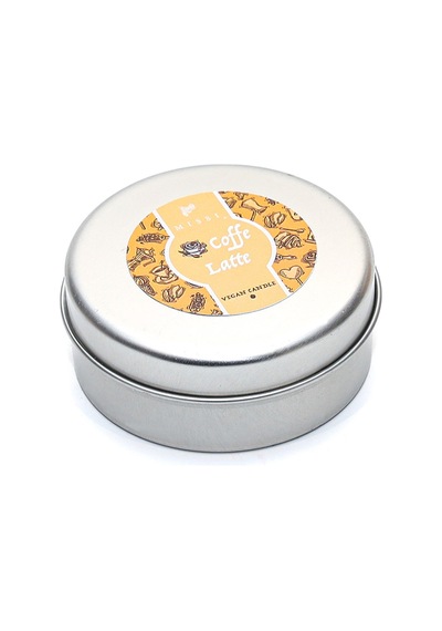 MİSSİ COFFE LATTE KOKULU SILVER TENEKE VEGAN MUM /SEYAHAT MUMU