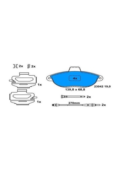 BOSCH 986424415 Fren Balatası Ön Fişli Ulysse 94- Scudo 96- / 806 94- Expert I 95- / Evasıon 94- Jumpy I 95-