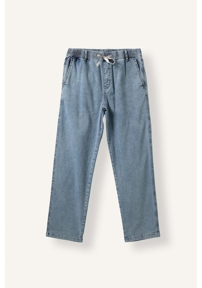 Defacto Beli Lastikli Bağcıklı Wide Leg Jean Pantolon I7392ax26aunm39 Mavi-nm39
