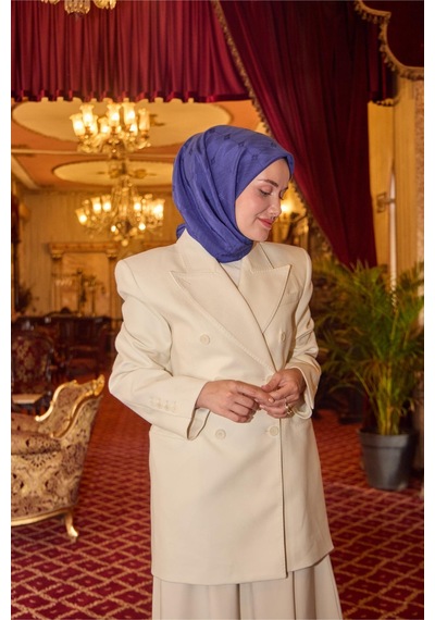 Silk Home Monogram Pamuk İpek Eşarp 130001-10 mor