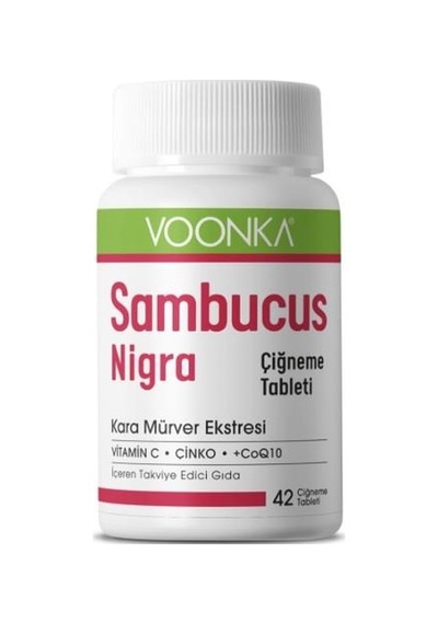 Voonka Sambucus Nigra & Vitamin C-Çinko-Coq10 42 Çiğneme Tablet
