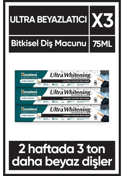 Himalaya Ultra Whitening Bitkisel Beyazlatıcı Diş Macunu 3 x 75 ML