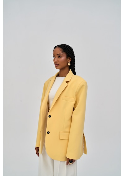 Mai Studios Co. Emma Dikiş Detaylı Sarı Blazer Sarı