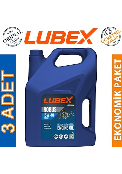 Lubex Robus Turbo 15W-40 Mineral Motor Yağı 3 x 7 L