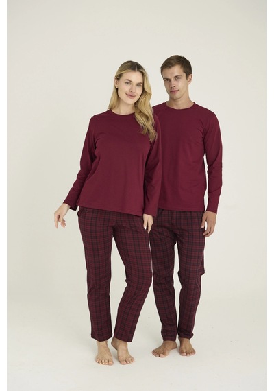 Kocabey 9273 Erkek O Yaka Pijama Takımı Mürdüm