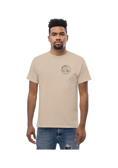Wildstyle I Hate People Esprili Kamp Çadır Doğa Baskılı Unisex Pamuklu Tişört Camel