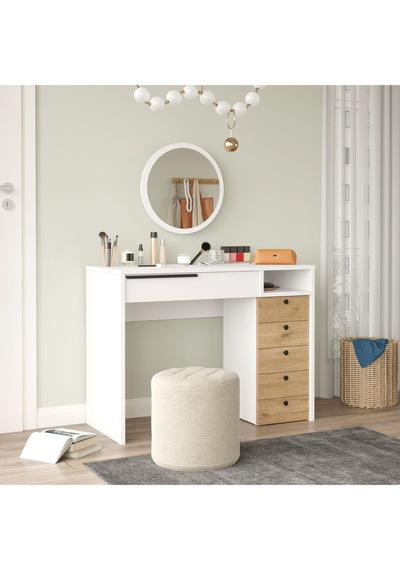 Bohem Makyaj Masası 100cm Aynalı Çekmeceli Şifonyer Sepet-beyaz Boh29-sw Beyaz - Kahverengi Bohem Makyaj Masası 100cm Aynalı Çekmeceli Şifonyer Sepet-beyaz Boh29-sw Beyaz - Kahverengi