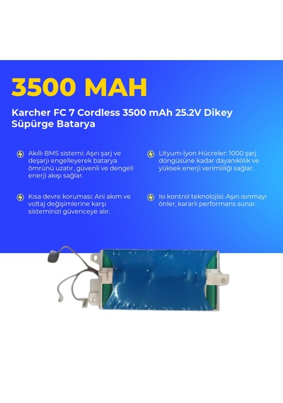 Karcher Fc 7 Cordless 3500 Mah 25.2v Dikey Süpürge Batarya