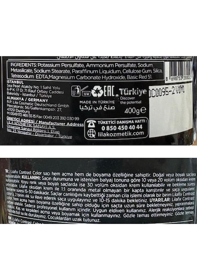 Lilafix Contrast Color Kırmızı Toz Açıcı 400 Gr
