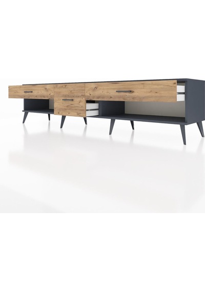 Hyperion Tv Ünitesi 3 Çekmeceli 220x44x51 Antrasit-aytaşı/çam Aytası/atlas Çam - Antrasıt Hyperion Tv Ünitesi 3 Çekmeceli 220x44x51 Antrasit-aytaşı/çam Aytası/atlas Çam - Antrasıt