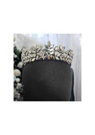 Kristal Taşlı Zarif Gelin,kına,nişan,söz,after,bride,party Taç Antrasit - 707821550 Antrasit