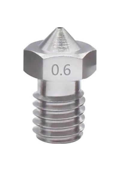Koodmax 3d Yazıcı Printer E3d V5-v6 Mk8 Extruder 1.75mm / 0.6mm Paslanmaz Çelik Nozzle M6 - 2 Adet