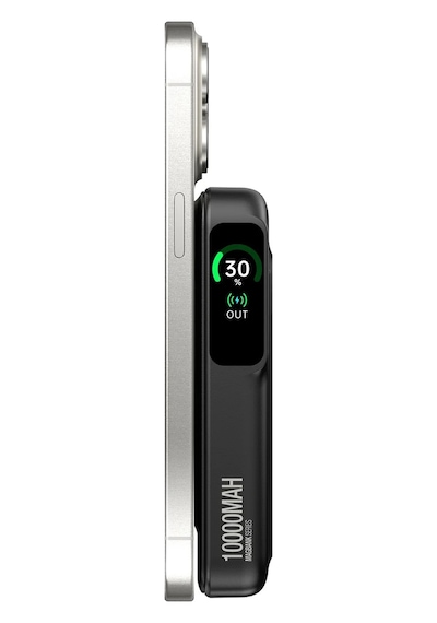 Bix Tpb16 10000 Mah Oled Ekranlı Manyetik Kablosuz Powerbank 20w Pd Hızlı Şarj Ve 15w Magsafe Siyah