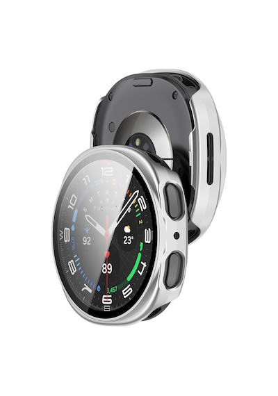 Novstrap Samsung Galaxy Uyumlu Apple Watch Uyumlu 8 44mm İle  Sert Pc Kasa Ve Cam Ekran Koruyucu 360 Tam Koruma
