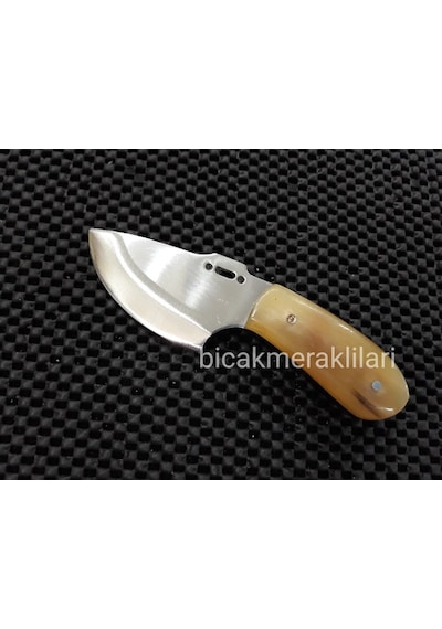 Mini Av Kamp Bıçağı-El İşçiliği 12 CM Toplam Boy Kök Ceviz Kahverengi
