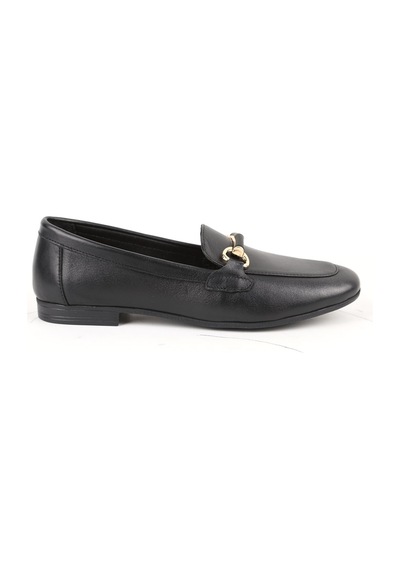 Libero L081.24217 Metal Toka Detaylı Düz Taban Kadın Loafer Ayakkabı Siyah