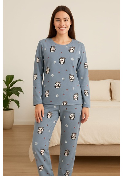Kadın Pijama Takımı Sude Gri