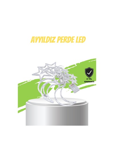 Prizli Perde Led Işık Yıldız Ve Ay Figürlü Romantik Aydınlatma Renkli 75611119