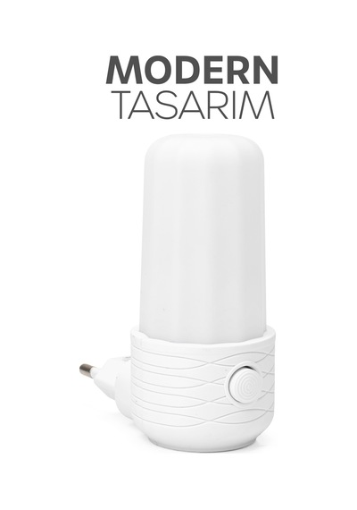 Gece Lambası Tüp Tip 2 Mod Sarı-beyaz Işık Tuşlu Koridor Hol Işığı Uyuma Işığı Beyaz K6739