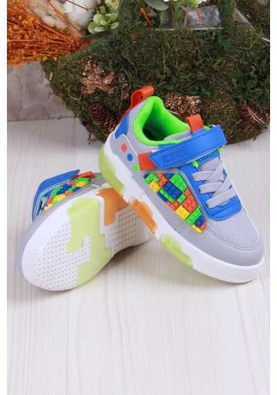Fort Cool Legos Rahat Hafif Sneaker Işıklı Erkek Çocuk Ayakkabı Gri