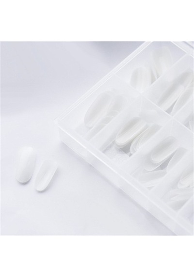 Süt Beyazı Oval Gel Tips 120 Adet - Doğal Görünümlü Protez Tırnak Tipsi