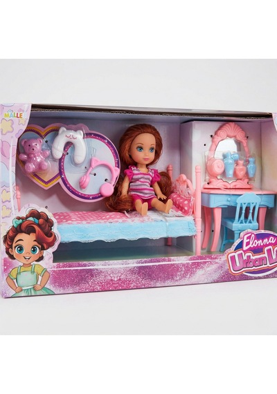 Elonna Urban Life Oyuncak Bebek Ve Yatak Odası Oyun Seti 10cm Bebek Dahil