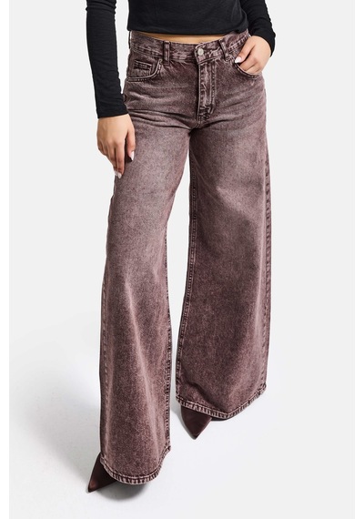 Itsbasic Kadın Koyu Kot Rengi Hera 4s6-157 Palazzo Fit Orta Bel Denim Jean