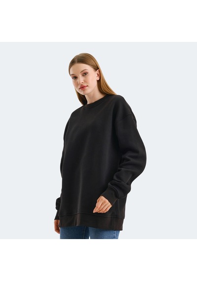 Slazenger VADIM Oversize Kadın Oversıze Siyah Sweatshirt