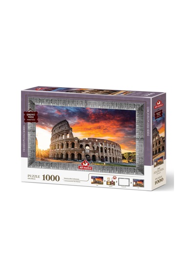 Art Puzzle Colosseum'da Gün Batımı 1000 Parça Çerçeveli Puzzle