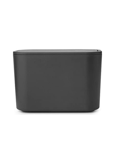 - Mindset Banyo Atık Kutusu - Küçük Atıklar İçin İdeal - Çıkarılabilir Salıncak Kapağı - Temizlemesi Kolay - Çizilmez - Korozyona Dayanıklı - Koyu Gri - 8,5 X 15 X 9,8 Cm 6998