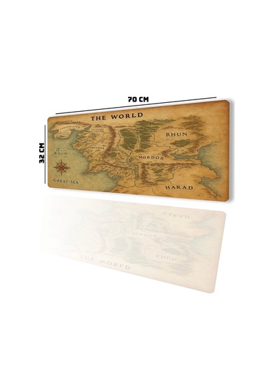 Sonictouch Orta Çağ Haritası World Kahverengi Gamer Oyuncu Dikişsiz Sıvı Geçirmez Klavye Mouse Pad 3 Mousepad