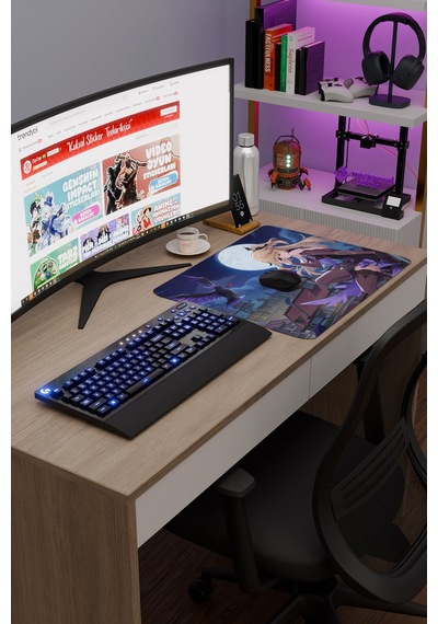Fischl Genshin Impact Anime Gacha V1 - 48x40 Xl Gaming Mouse Pad Fare Altlığı