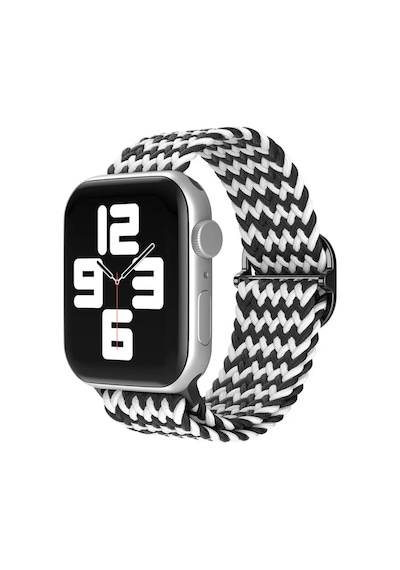 Watch 38mm Star Kordon - Zigzag Siyah-beyaz Ahşap