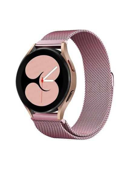 Mey İthalat Samsung Samsung Uyumlu Galaxy Watch 4 Metal Mıknatıslı Kordon - Rose