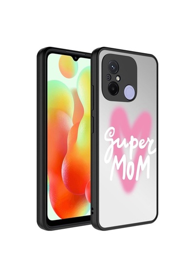 Apple Uyumlu iPhone 12 Kılıf Aynalı Desenli Kamera Korumalı Parlak Zore Mirror Kapak Süper Anne