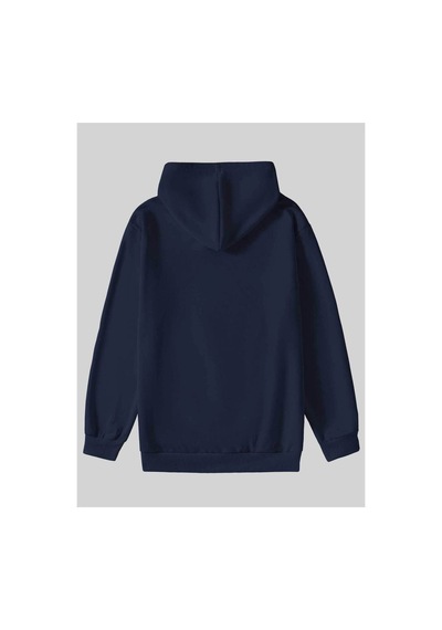 Medinenur Renkli Bisiklet Baskılı Kapüşonlu Sweatshirt Lacivert