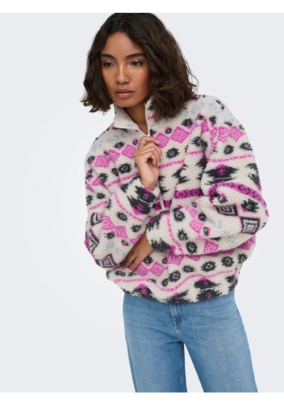 Only Anne Aztec Teddy Kadın Sweatshirt 15267415 Birch