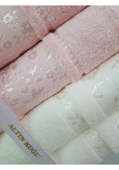 Serene Camellia 4'lü Havlu - Krem Pembe Krem - Pembe