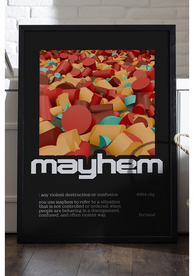 Mayhem Siyah Ahşap Çerçeveli Poster, Dekoratif Hediyelik Duvar Tablosu