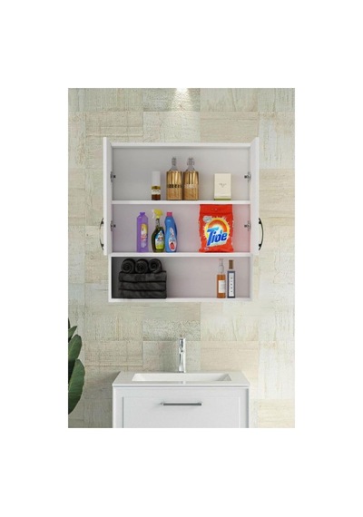 2 Kapaklı, Aynasız Moda Banyo Lavabo Dolabı, Aynasız Üst Dolabı - Beyaz Çok Renkli 2 Kapaklı, Aynasız Moda Banyo Lavabo Dolabı, Aynasız Üst Dolabı - Beyaz Çok Renkli