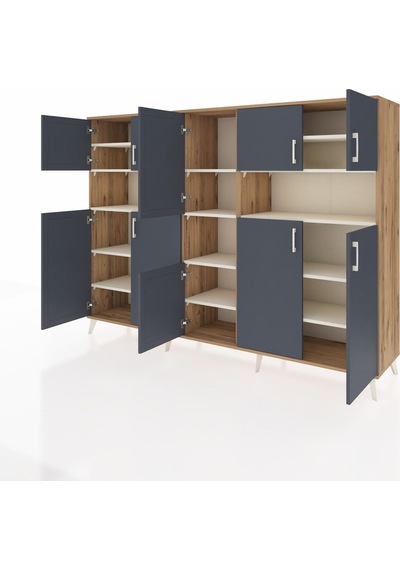 Hyperion Dolap 14 Raflı 10 Kapaklı 220x44x163 Çam-antrasit/aytaşı Çam-antrasit/aytaşı Hyperion Dolap 14 Raflı 10 Kapaklı 220x44x163 Çam-antrasit/aytaşı Çam-antrasit/aytaşı
