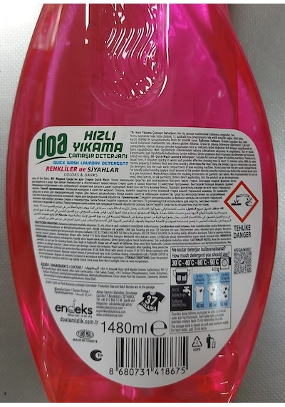 Doa Express Hızlı Yıkama Canlı Renkler Renkli Ve Siyahlar Sıvı Çamaşır Deterjanı 1480 Ml X 4 Adet